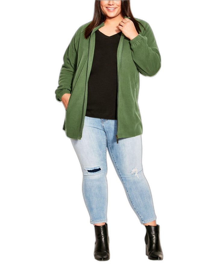 Plus Size Polar Fleece Zip Jacket