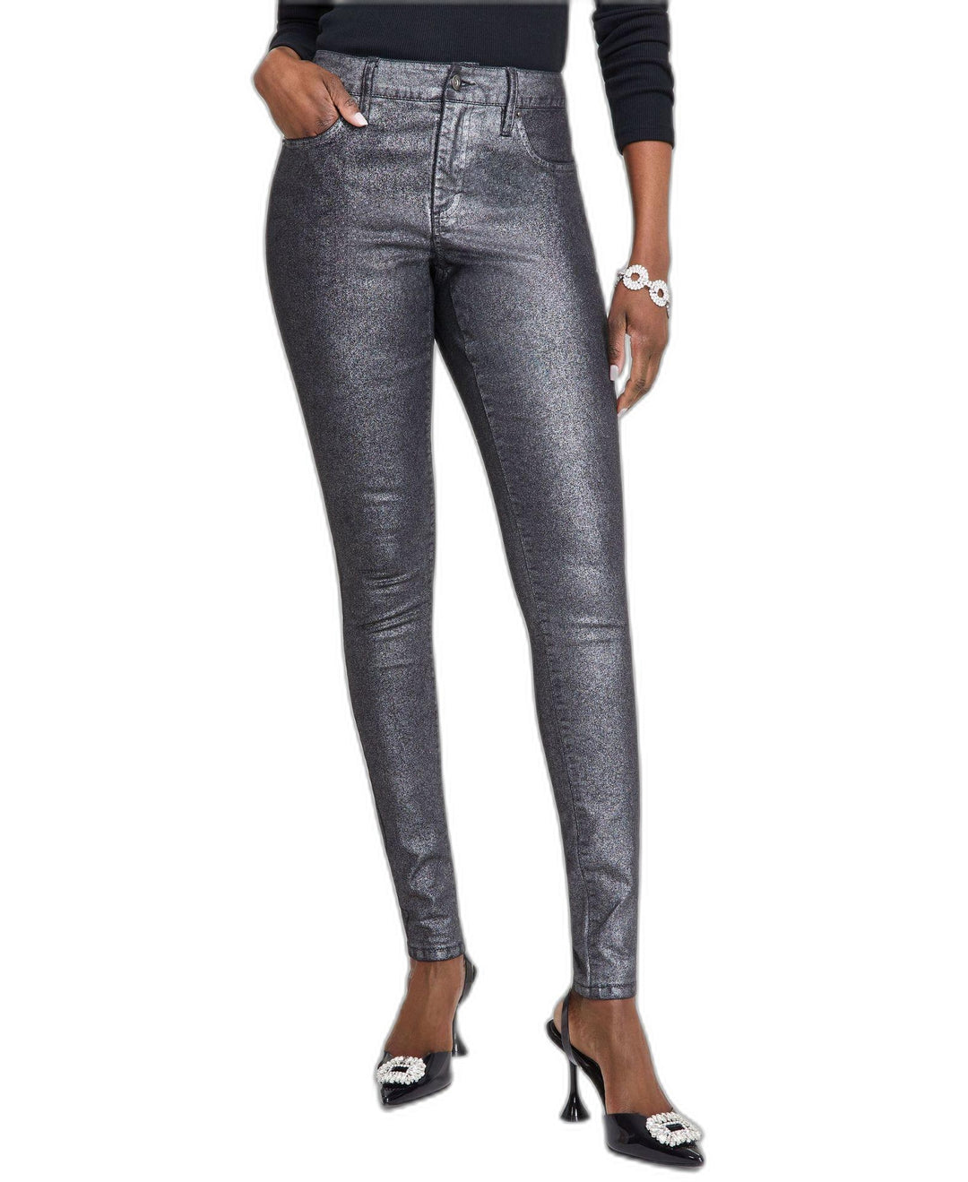 Women's Metallic Skinny Jeans