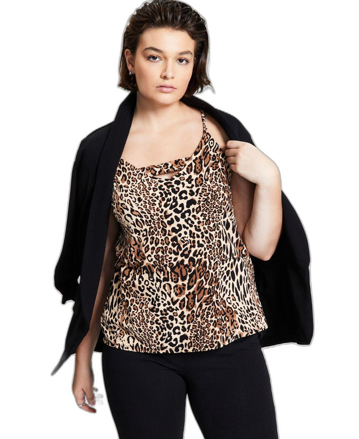 Zip Back Cheetah-Printed Camisole Cheetah XS