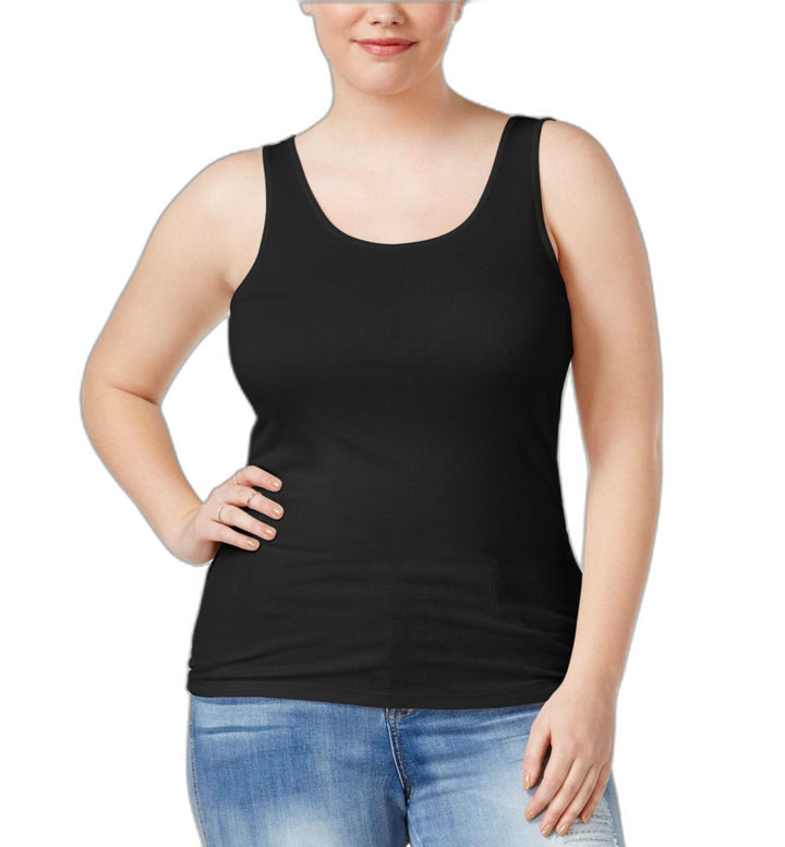 Celebrity Pink Trendy Plus Size Ribbed Tank Top