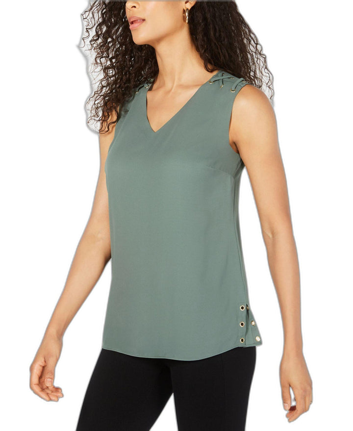 JM Collection Petite Grommet Top