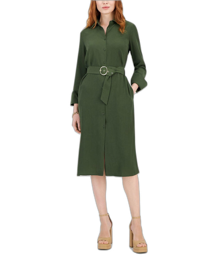 Women's Belted Shirtdress Costa Green M