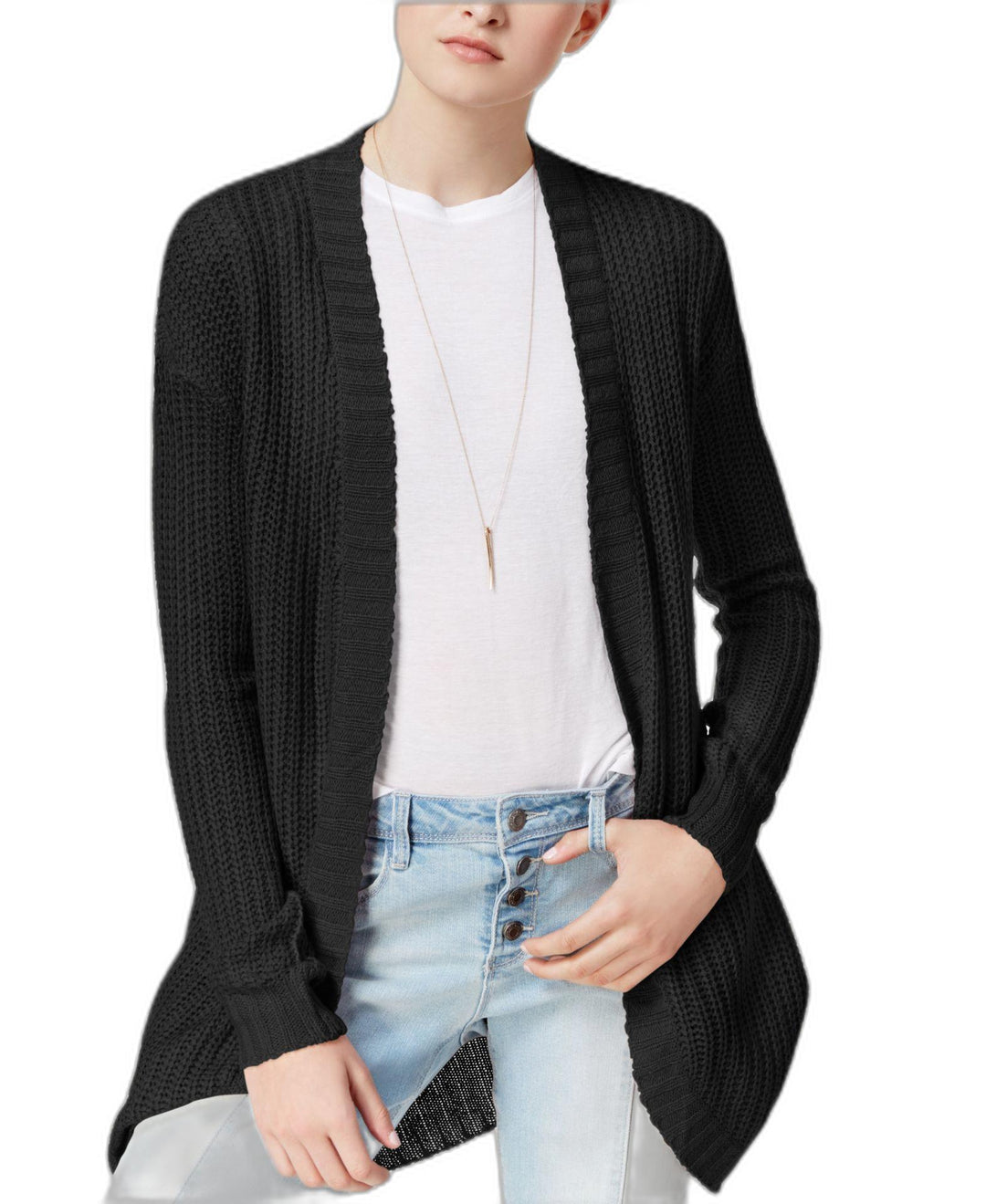 Juniors' Open-Front Cardigan