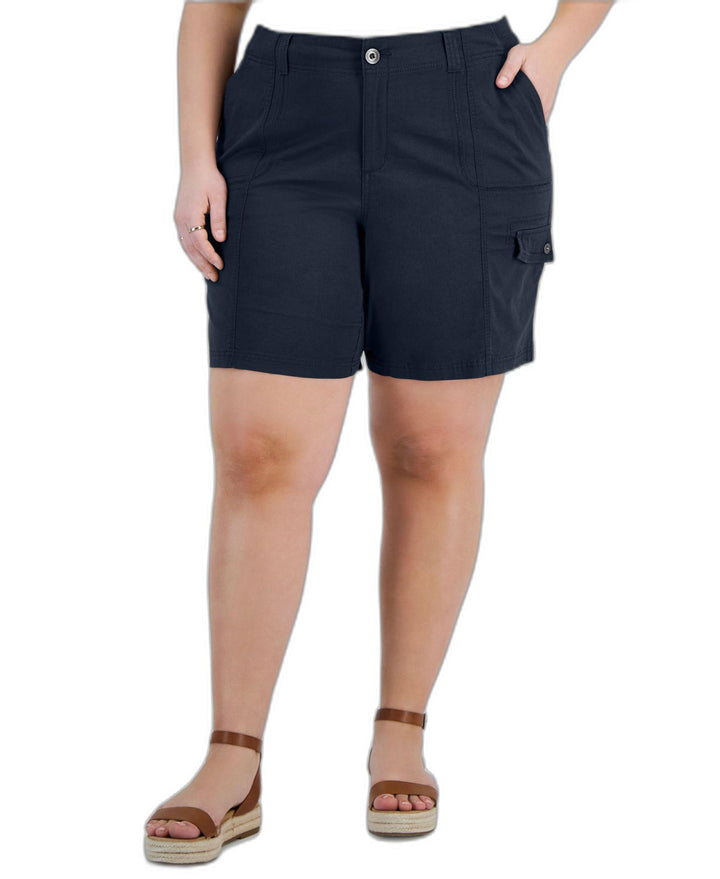 Plus Size  Comfort-Waist Cargo Shorts
