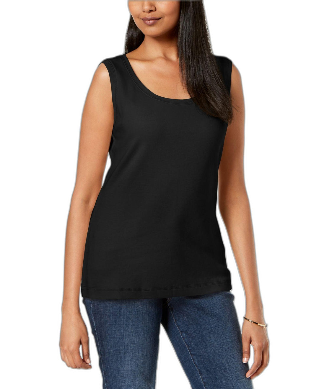Karen Scott Cotton Sleeveless Scoop Neck Top