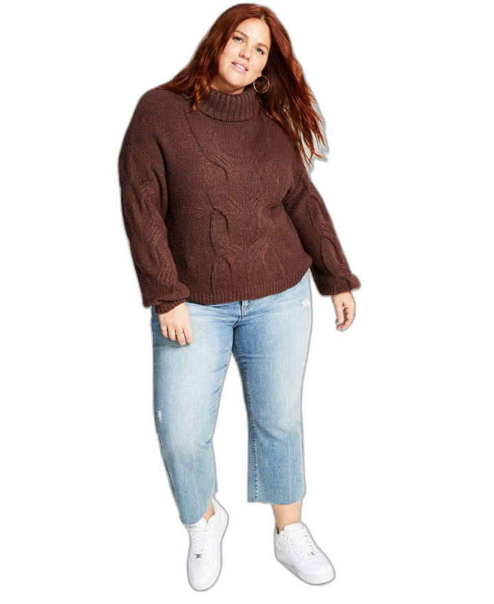 Trendy Plus Size Cable-Knit Sweater