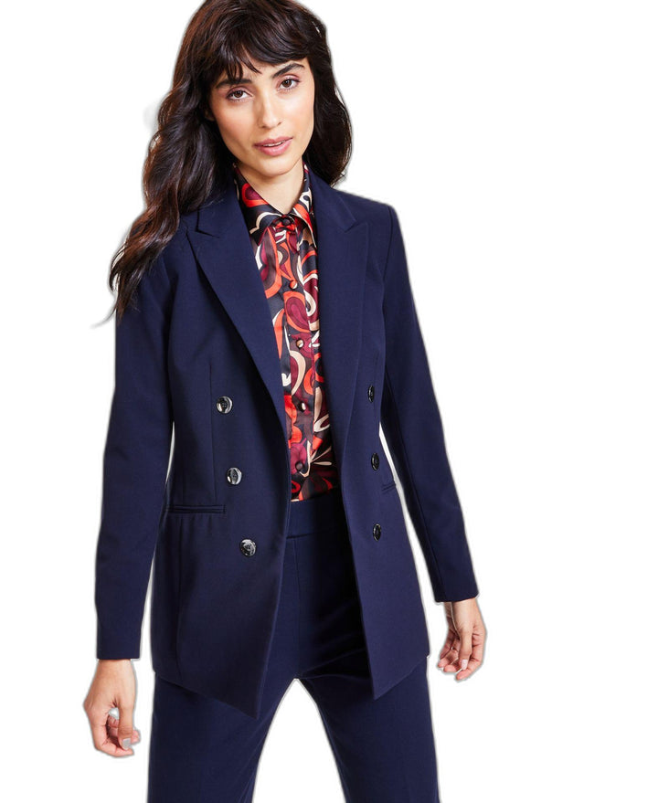 Women's Faux Double-Breasted Boyfriend Jacket