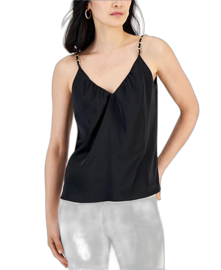 Women's Chain-Strap Tank Deep Black S