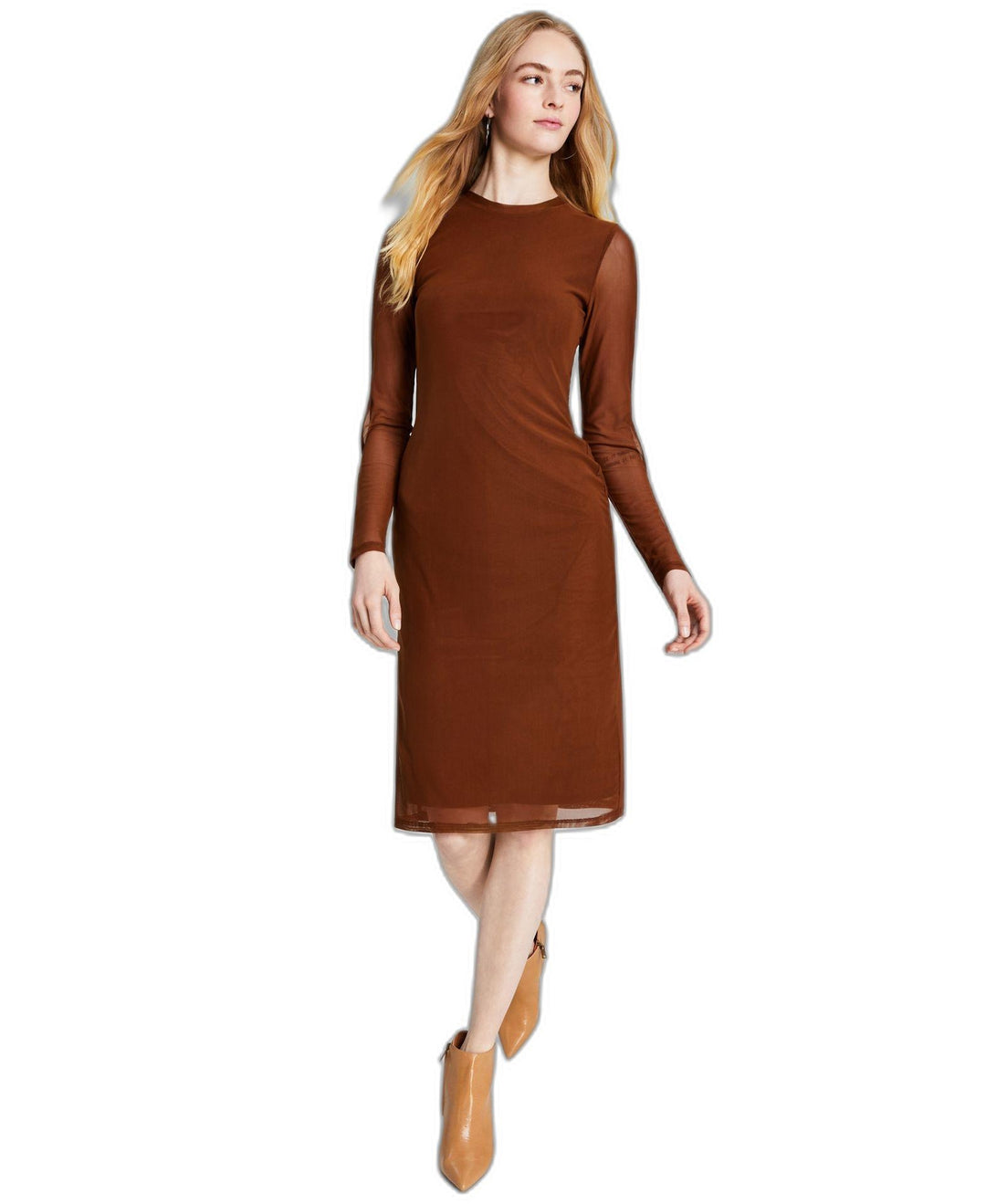 Women's Cutout-Long-Sleeve Midi Dress