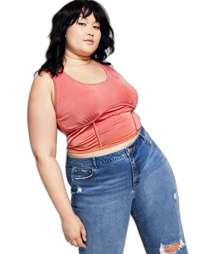 Trendy Plus Size Corset Tank Top