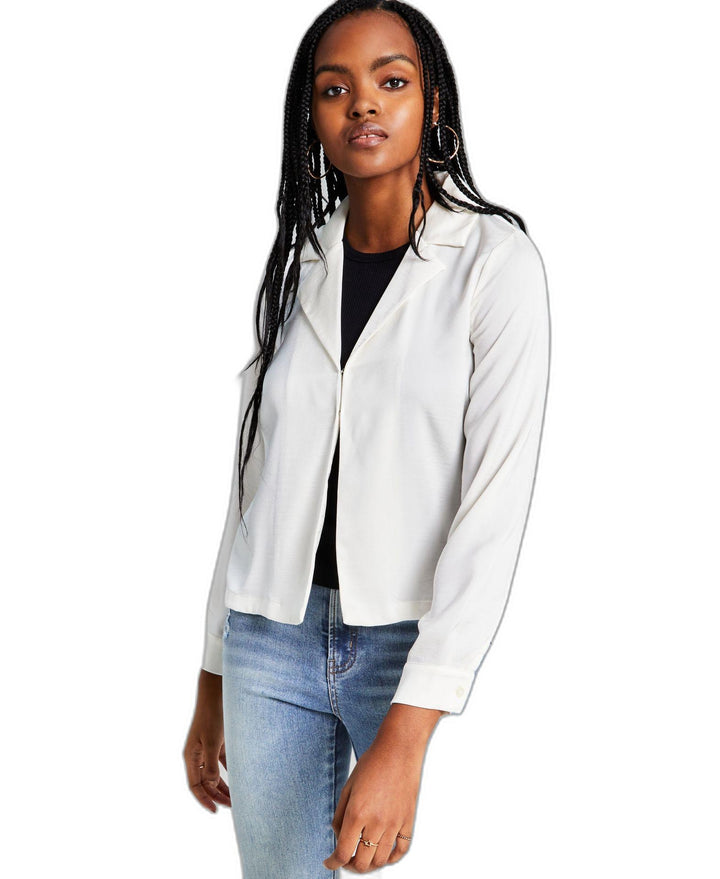 Women's Notch-Collar Long-Sleeve Shirt Jacket