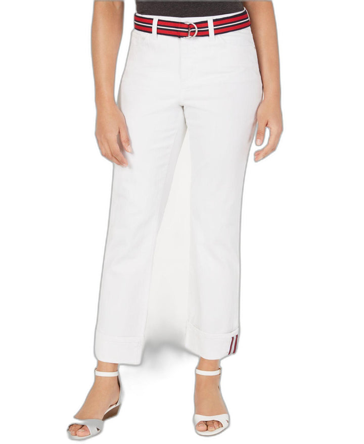 Charter Club Belted Tummy Control Cuffed Jeans