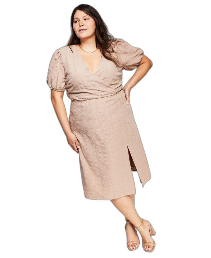 Now This Trendy Plus Size Textured Side Cutout Dress