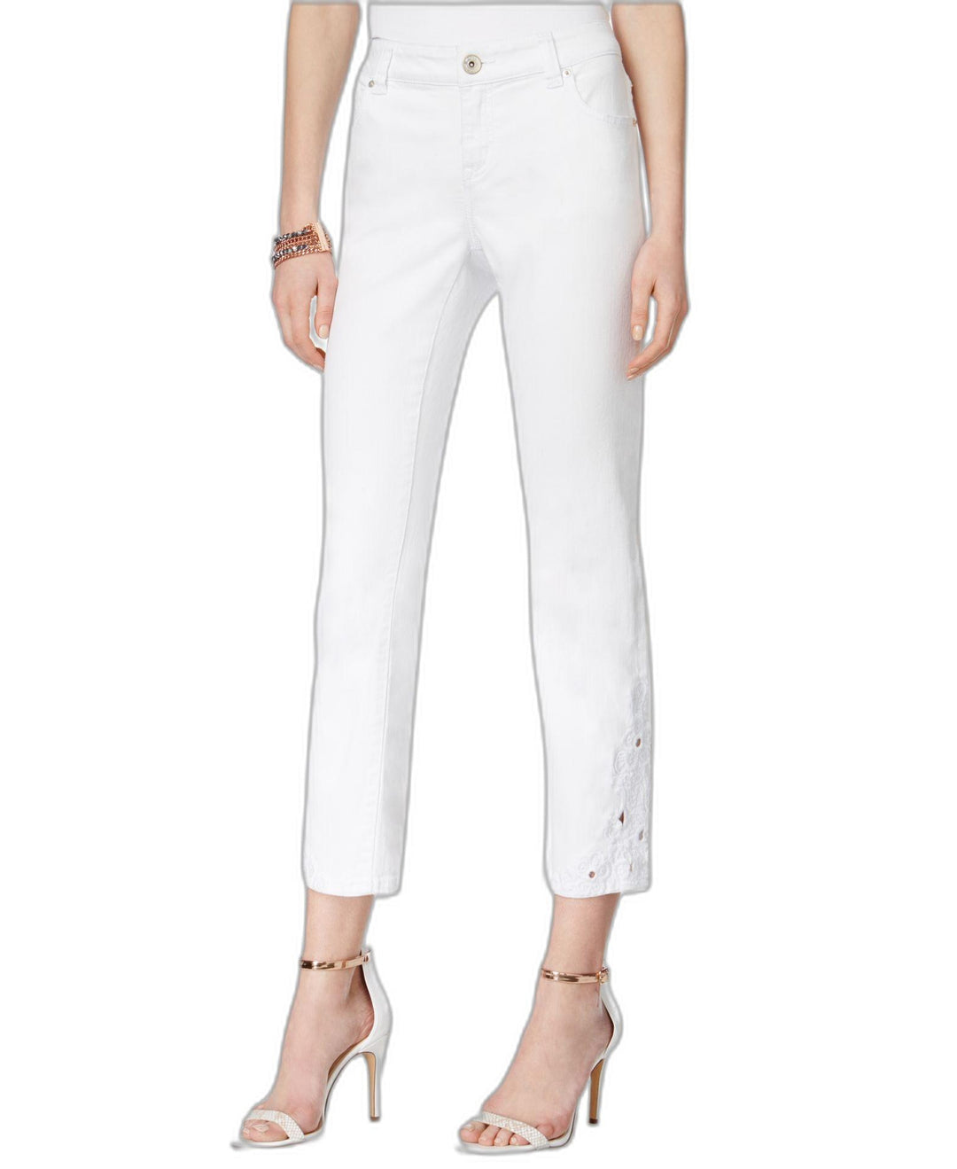 INC International Concepts Embroidered Cropped Jeans