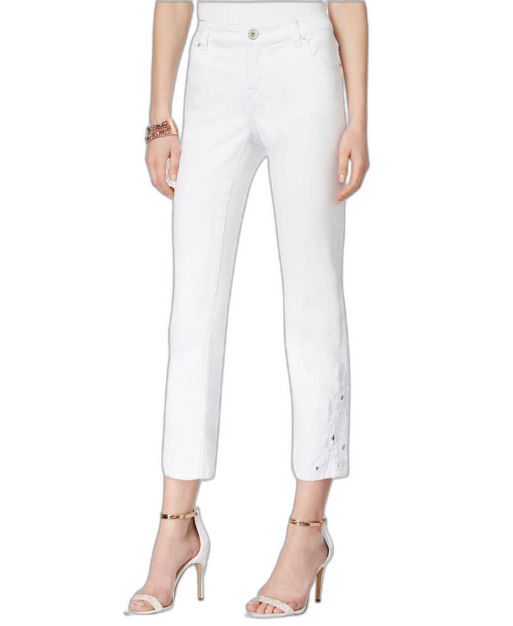 INC International Concepts Embroidered Cropped Jeans