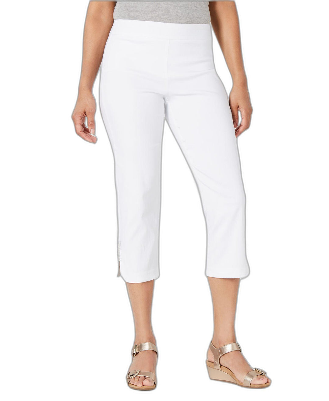 Petite Embellished-Hem Capris