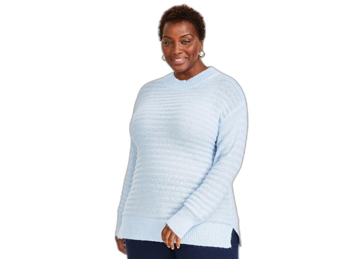 Plus Size Striped Tunic Sweater