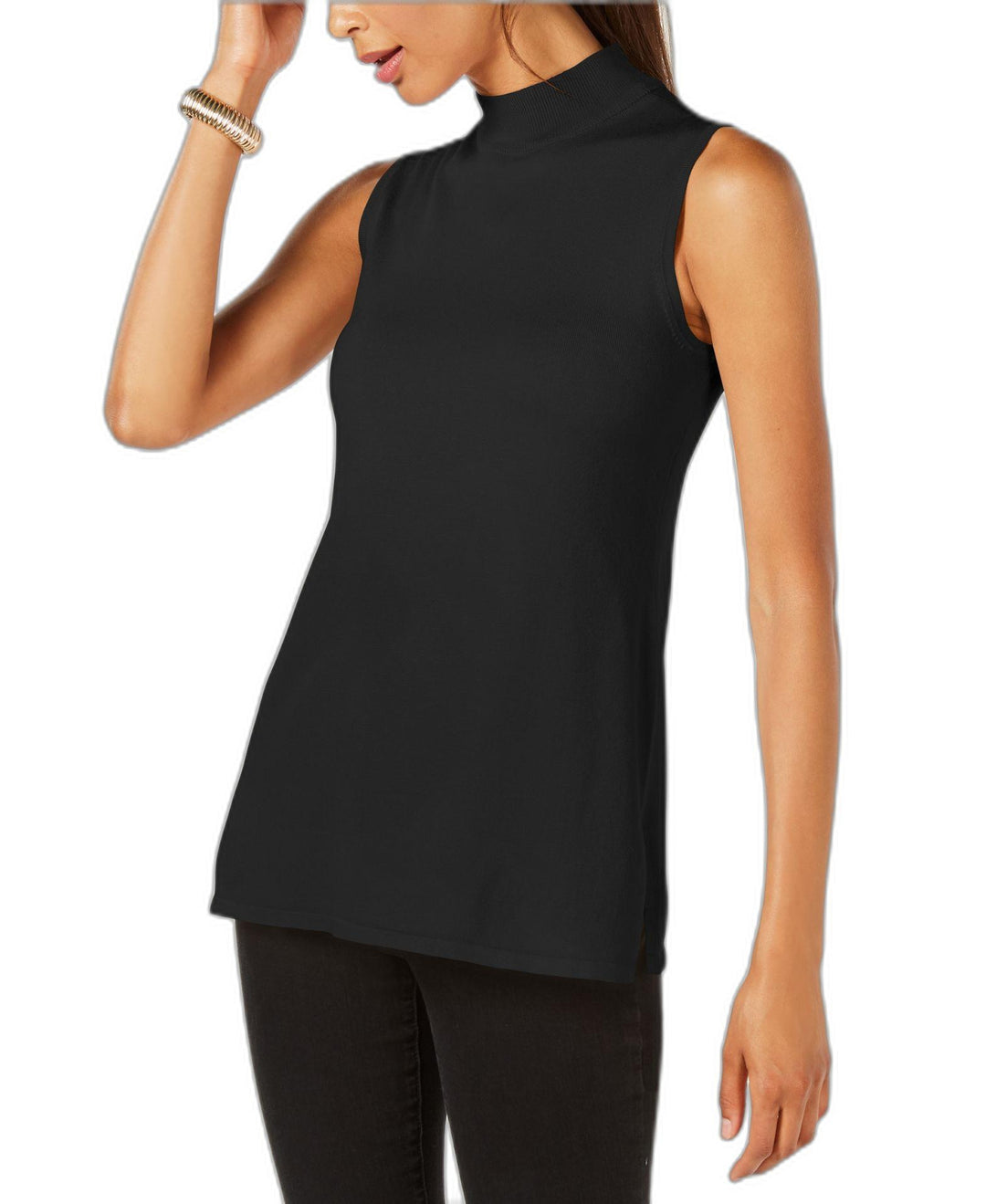 Petite Sleeveless Mock Neck Sweater