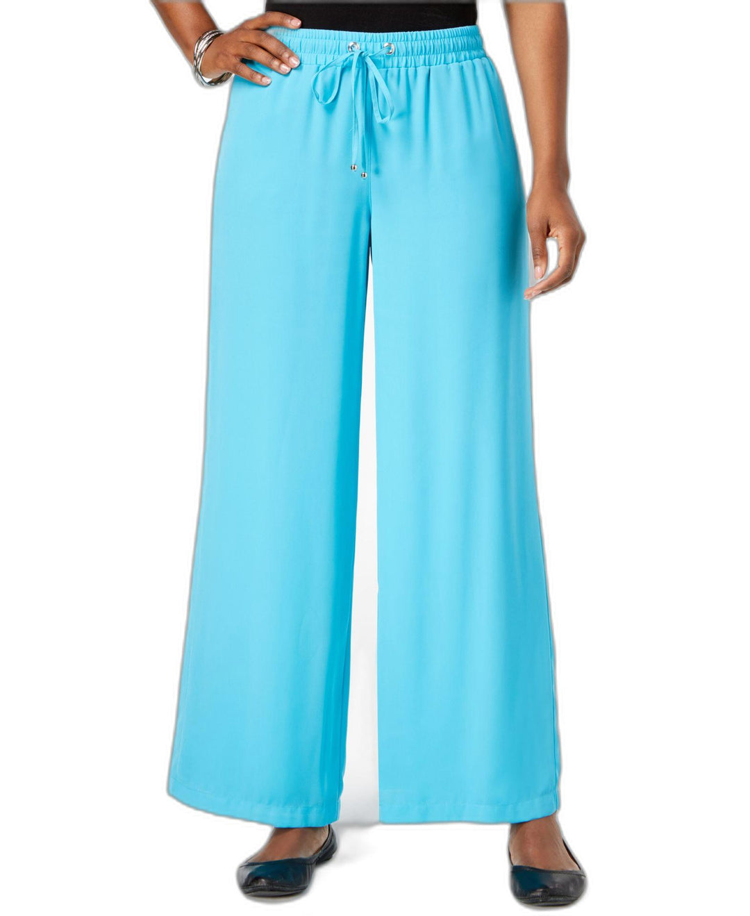 Wide-Leg Drawstring Pants