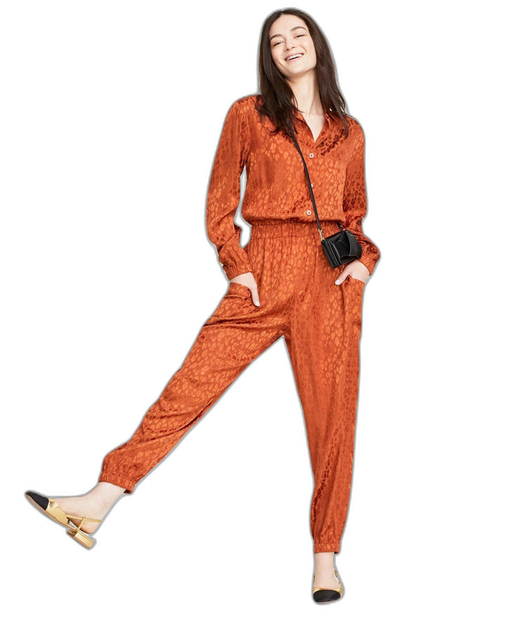 Women's Classic Denim Trucker Jacket & Animal-Print Jacquard Jumpsuit