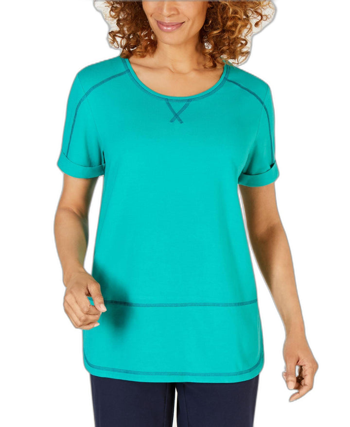 Contrast-Stitch Active T-Shirt