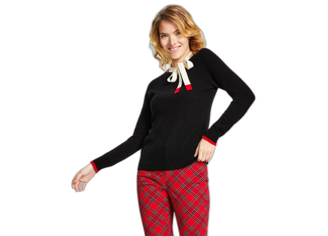 Women's Bow Detail 100% Cashmere Sweater