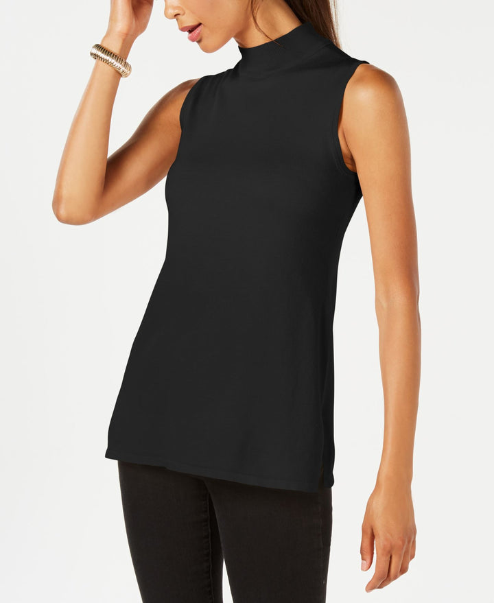 Petite Sleeveless Mock Neck Sweater