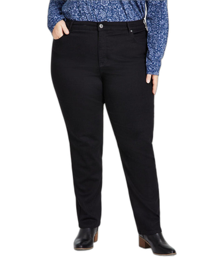 Plus Size High-Rise Straight Jeans