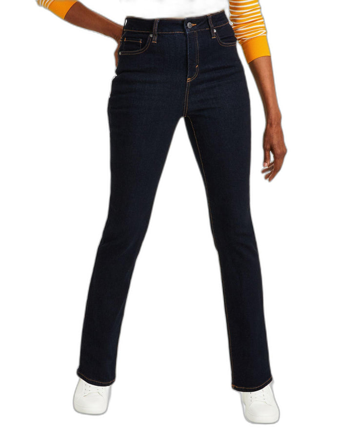 Plus Size High-Rise Straight-Leg Jeans Indigo Rin 22W