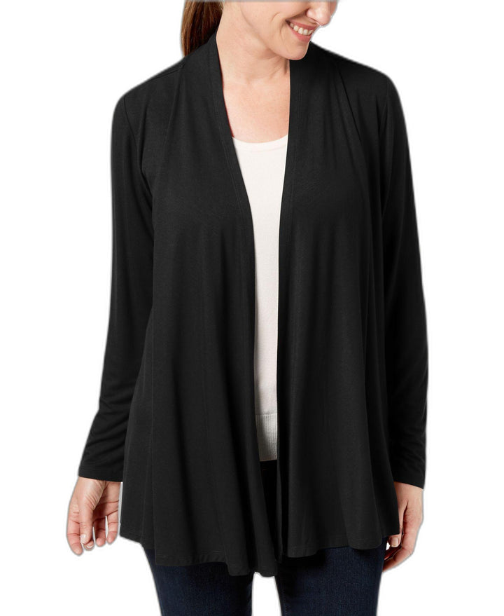 Karen Scott Petite Open Front Knit Cardigan