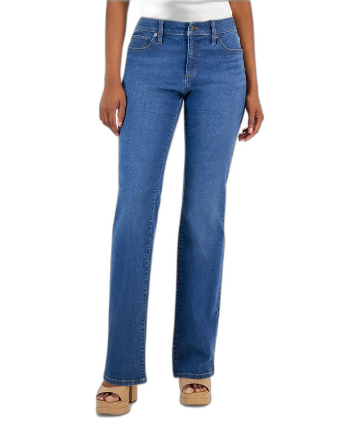 Women's Off-The-Shoulder Blouse & Bootcut Denim Jeans Medium Indigo 16