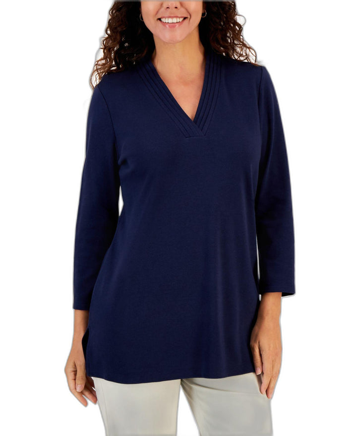 Karen Scott Womens Cotton Tunic Top