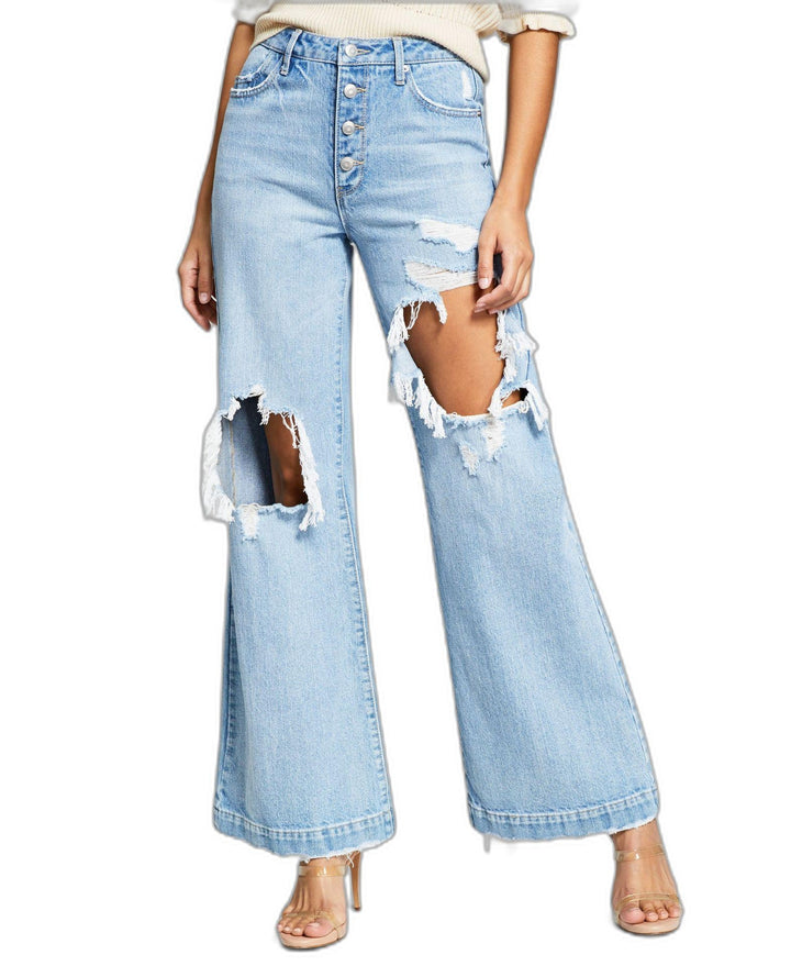 Now This Womens Cotton Wide Leg Jeans