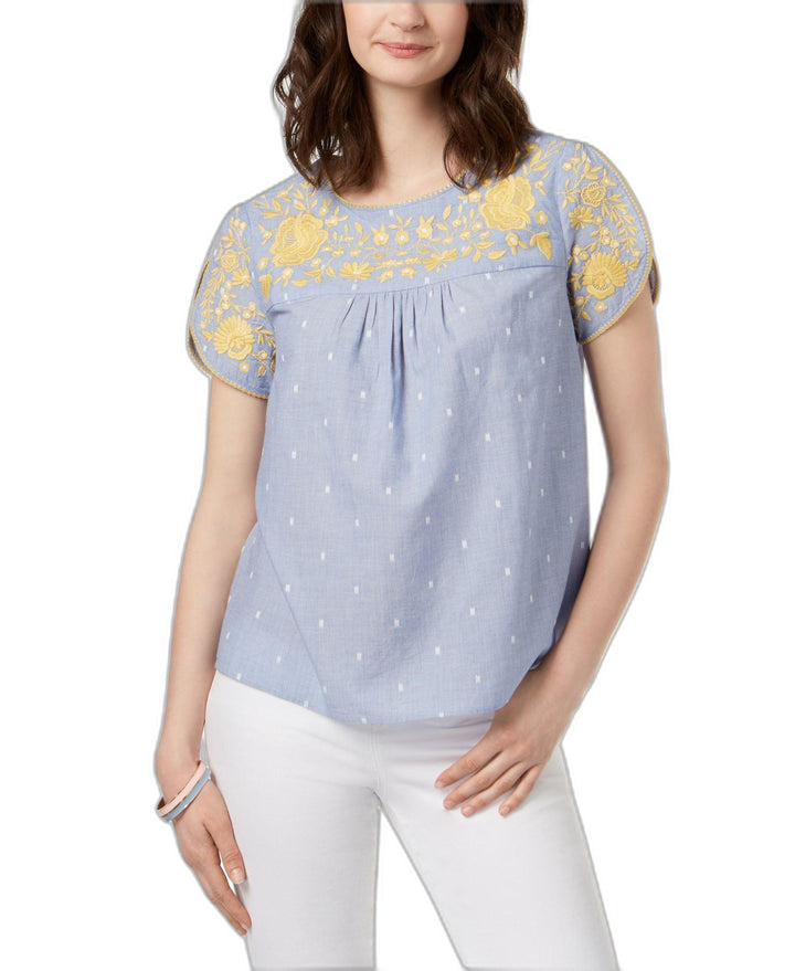 Charter Club Cotton Embroidered Top