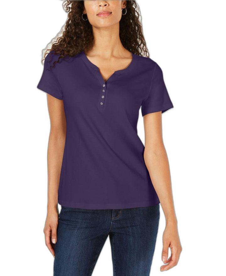 Short Sleeve Henley Top
