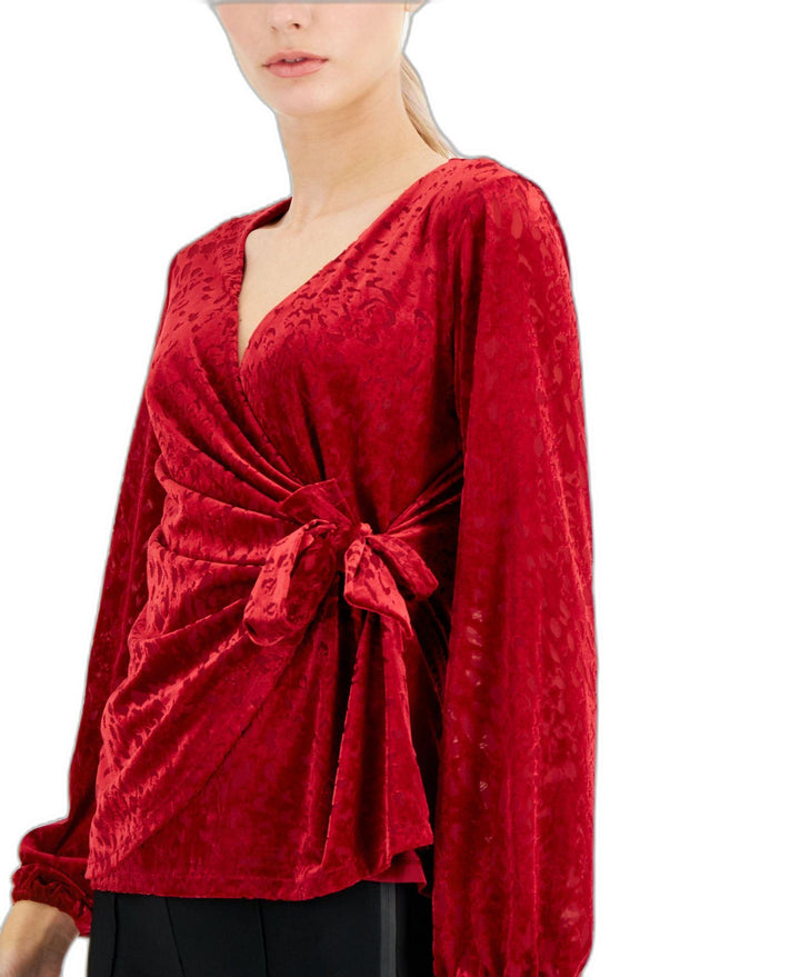 Alfani Petite Velvet Wrap Top