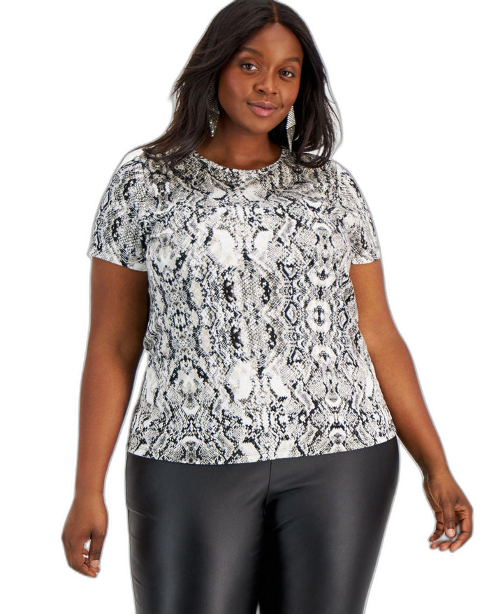 International Concepts Plus Size Printed Crewneck T-Shirt