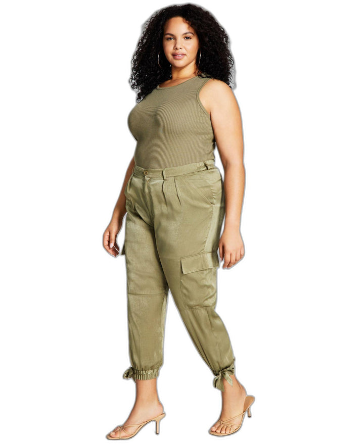 Now This Plus Size Satin Joggers