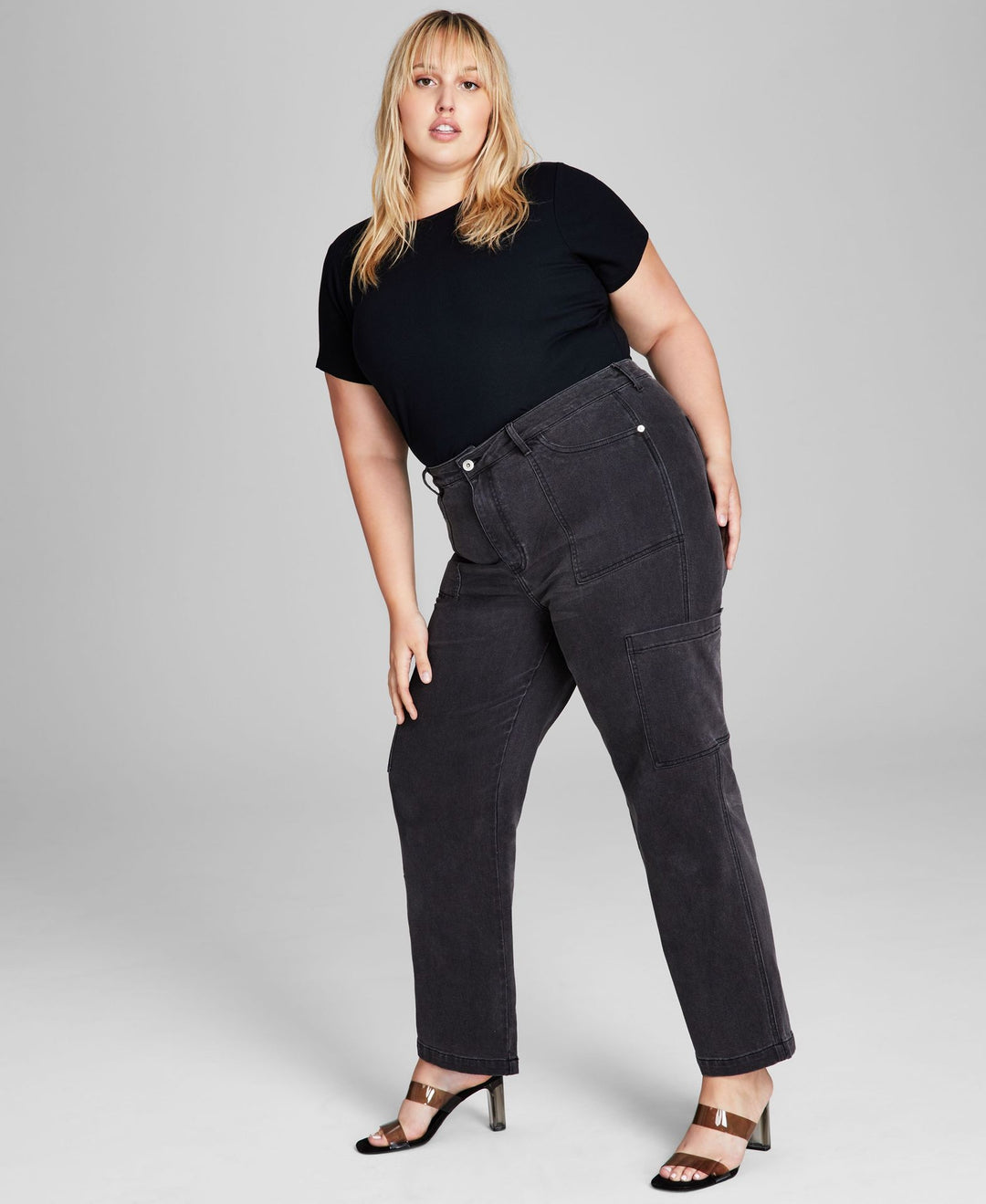 Trendy Plus Size Utility Jeans