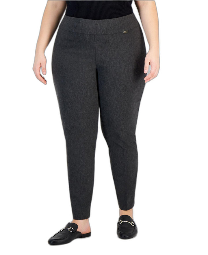 Plus and Petite Plus Size Tummy-Control Skinny Pants Dark Heather Grey 18W