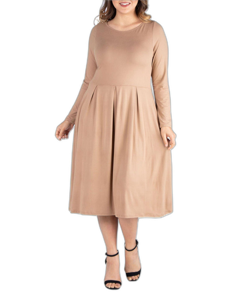Women's Plus Size Fit and Flare Midi Dress  USAFashion
