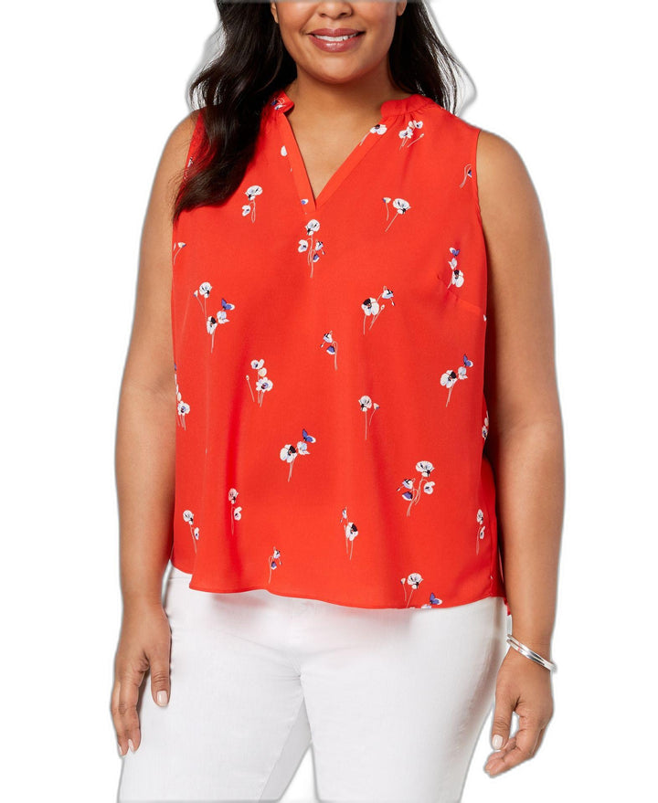 Charter Club Plus Size Sleeveless Floral Print Blouse