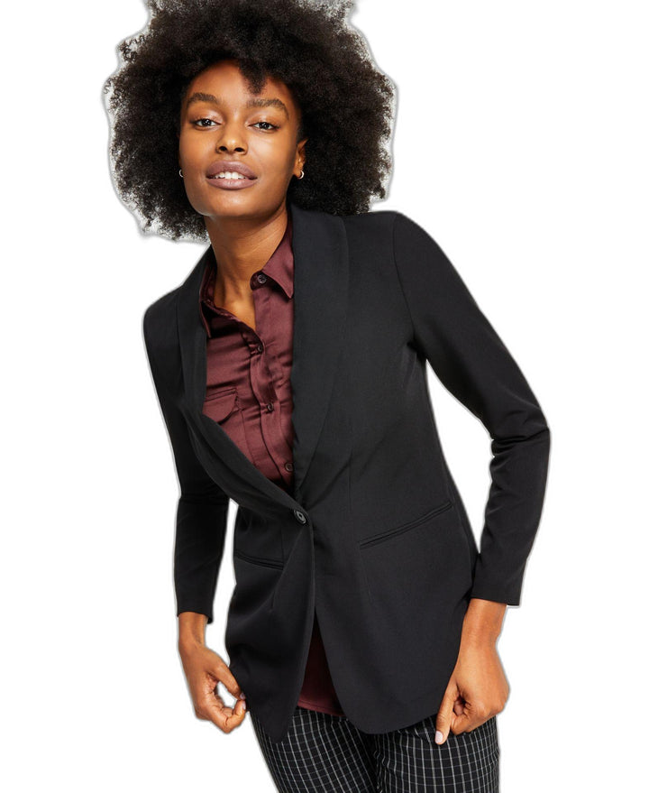 Women's Shawl-Collar Blazer Deep Black L
