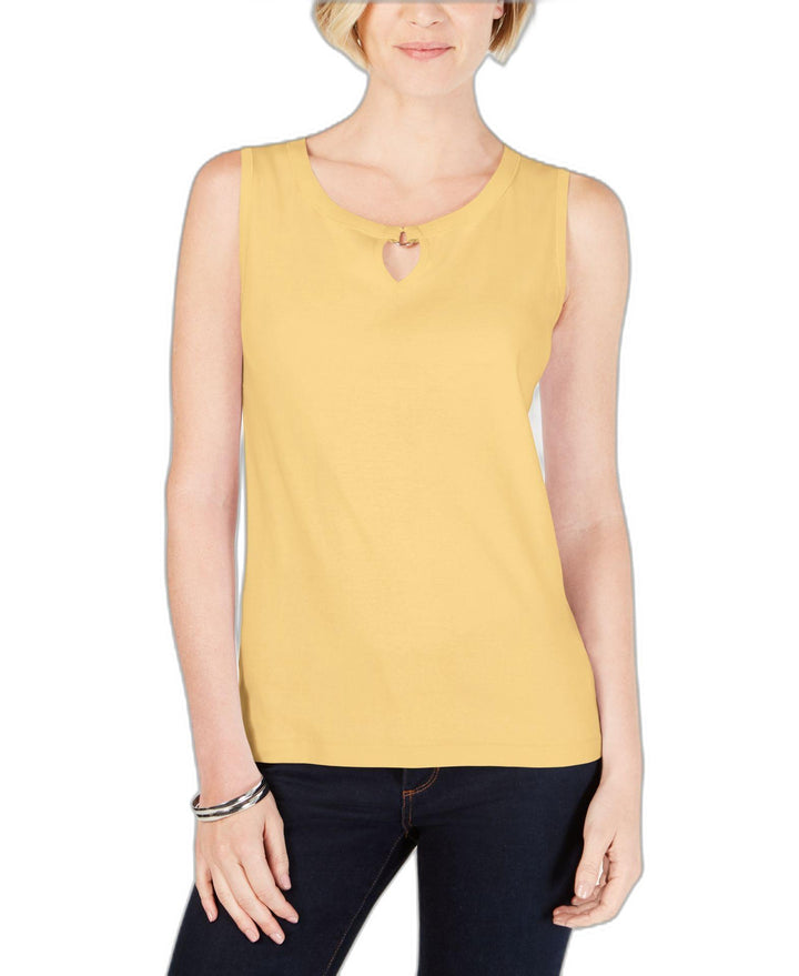 Cotton Keyhole Tank Top