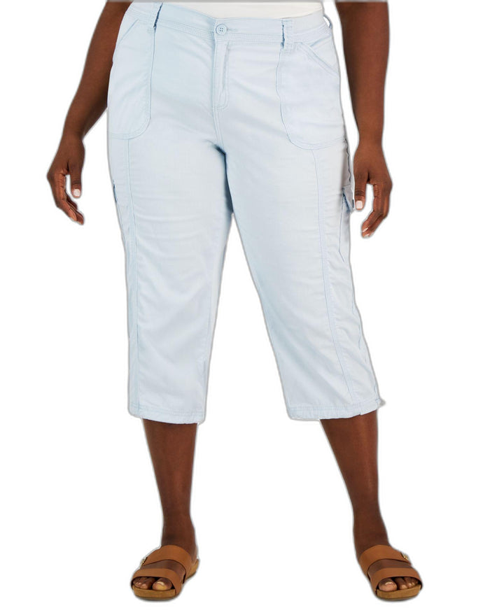 Plus Size Bungee-Hem Capri Pants