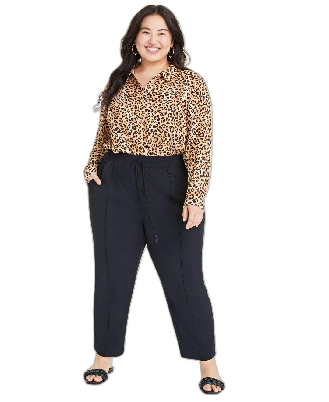 Plus Size Drawstring Commuter Pants