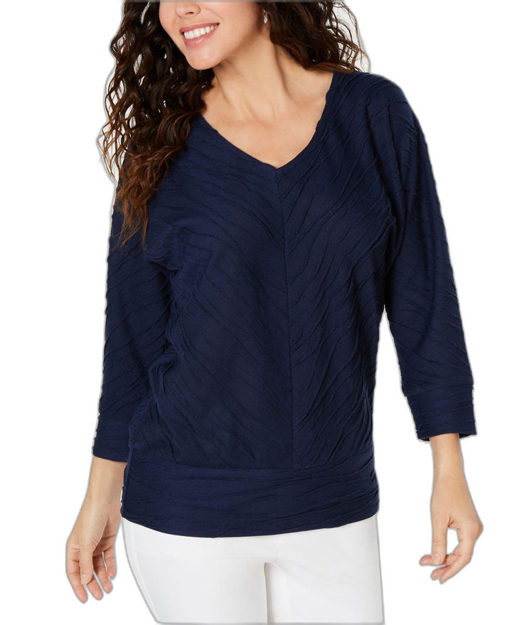 JM Collection Textured Dolman Sleeve Top