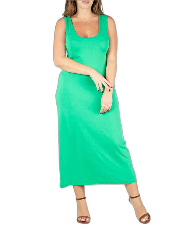 24seven Comfort Apparel Plus Size Racerback Maxi Dress