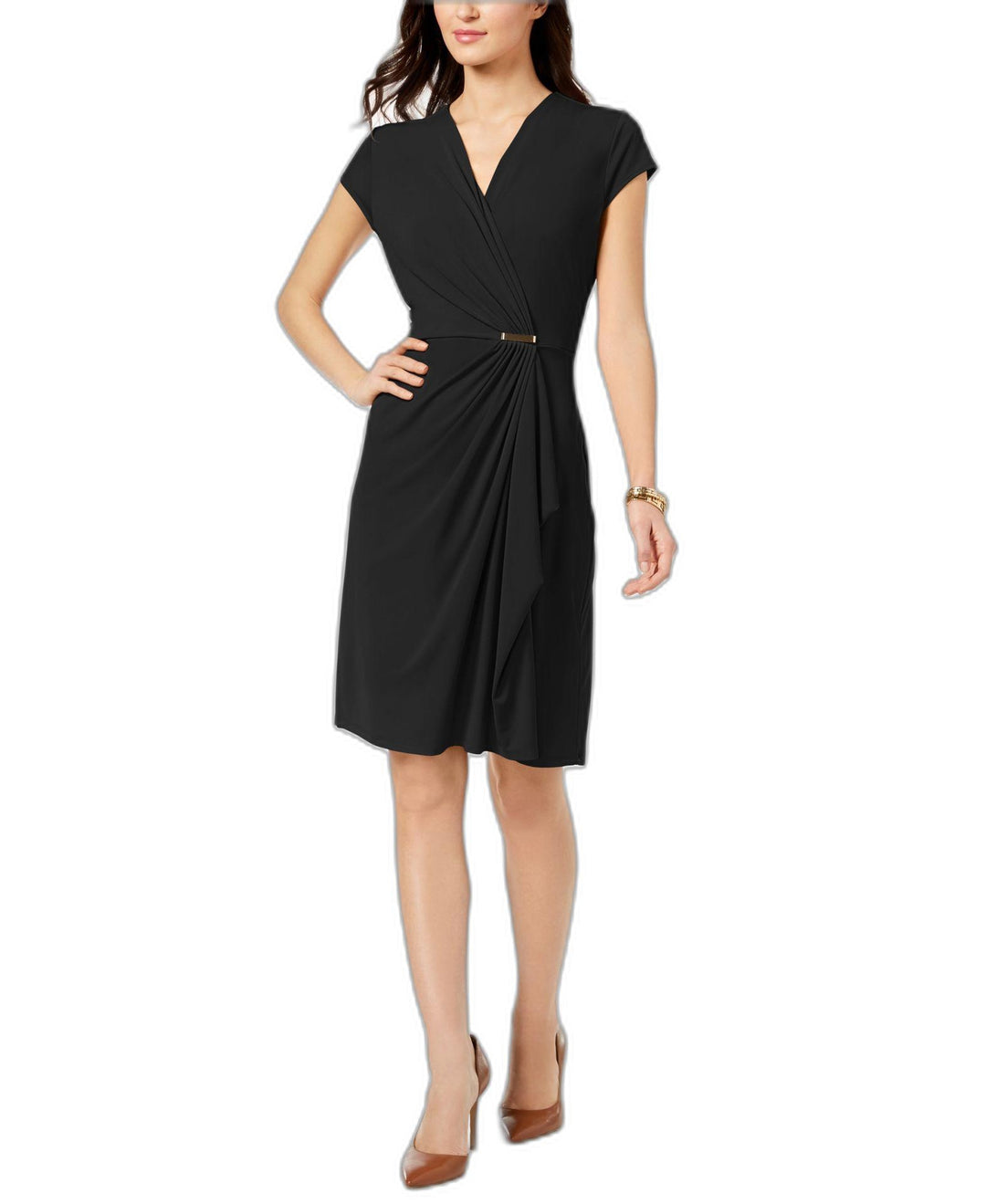 Petite Faux-Wrap Dress