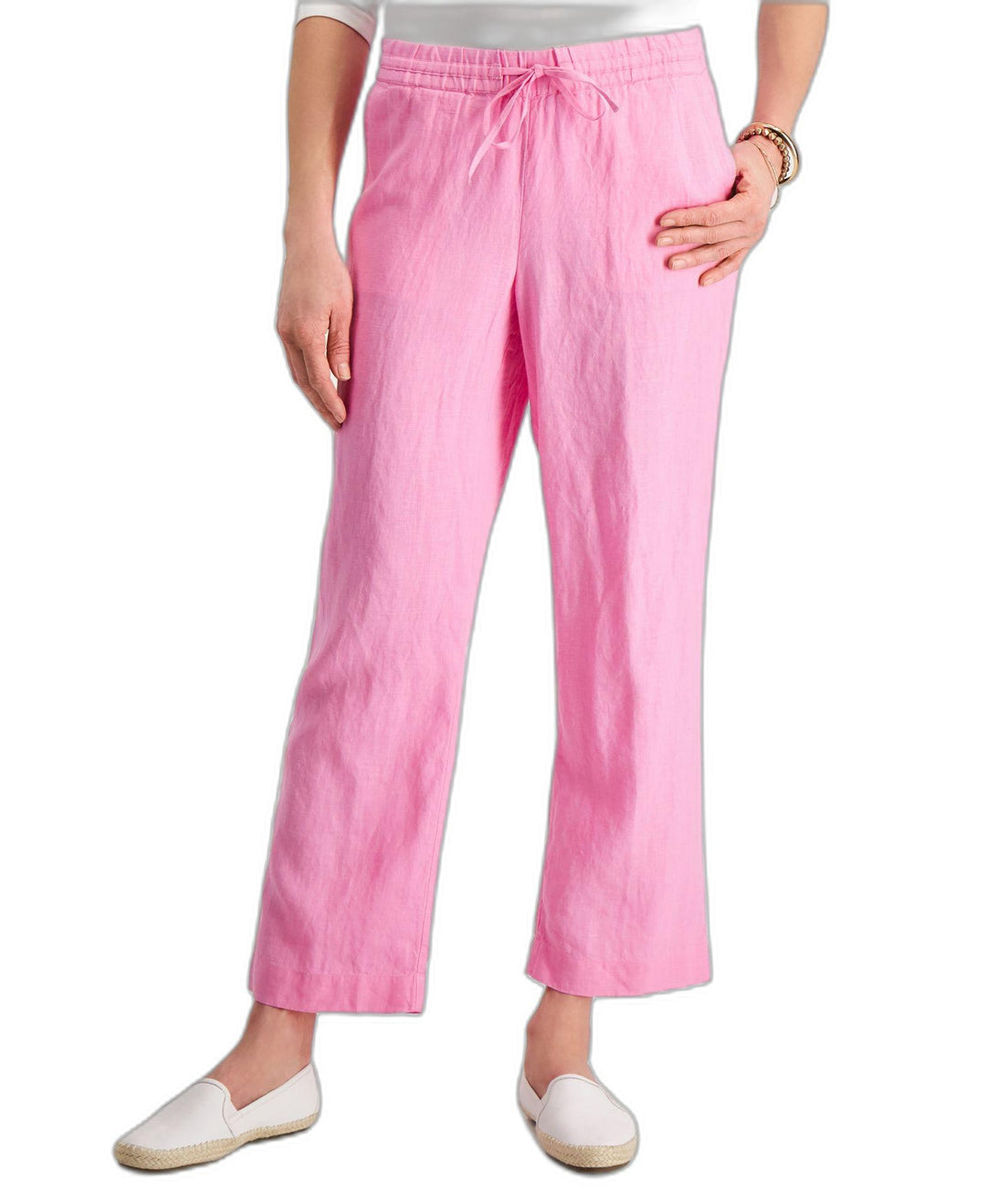 Petite 100% Linen Drawstring Pants